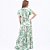 Vestido Longo Manga Curta Com Lastex Estampa Floral - Imagem 4