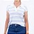 Blusa Tricot Manga Curta Sem Cava com Gola Polo Feminina - Imagem 2