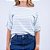 Blusa Listrada Decote Canoa Manga 7/8 com Martingale Feminina - Imagem 2