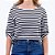 Blusa Listrada Decote Canoa Manga 7/8 com Martingale Feminina - Imagem 7