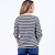 Blusa Listrada Decote Canoa Manga 7/8 com Martingale Feminina - Imagem 9