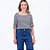Blusa Listrada Decote Canoa Manga 7/8 com Martingale Feminina - Imagem 11