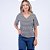 Blusa Listrada Decote V com Manga Ampla Feminina - Imagem 1