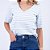 Blusa Listrada Decote V com Manga Ampla Feminina - Imagem 5