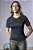 Blusa Tricot Feminina Manga Curta Com Gola E Barra Ondulada - Imagem 9
