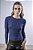 Blusa Feminina Canelada Decote Redondo Manga Longa - Imagem 2