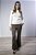 Calça Flare Feminina em Suede com Elastano Bolso e Nervura - Imagem 5