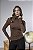 Blusa Tricot Feminina Gola Rolê com Botões no Punho - Imagem 1
