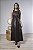 Vestido Midi Evasê em PU com Recortes - Imagem 9