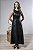 Vestido Midi Evasê em PU com Recortes - Imagem 3