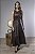 Vestido Midi Evasê em PU com Recortes - Imagem 7