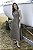 Vestido Midi Evasê em PU com Recortes - Imagem 1