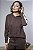 Blusa Tricot Texturizada com Listra Contrastante e Capuz Feminina - Imagem 3