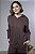 Blusa Tricot Texturizada com Listra Contrastante e Capuz Feminina - Imagem 2