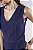 Blusa Peplum Decote V Feminina Texturizada Com Recortes - Imagem 6