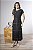 Vestido Midi Em Linho Com Faixa Recortes E Pespontos - Imagem 1
