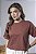 Blusa Curta Feminina Manga Curta Com Detalhe Dobrado - Imagem 2