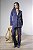 Blazer Alfaiataria Feminino Alongado Em Linho Com Martingale - Imagem 2