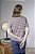 Blusa T-Shirt Feminina Listrada Gola Redonda - Imagem 7