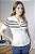 Blusa Polo Tricot Feminina Listrada Com Botões Dourado - Imagem 9