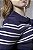 Blusa Polo Tricot Feminina Listrada Com Botões Dourado - Imagem 4