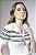 Blusa Polo Tricot Feminina Listrada Com Botões Dourado - Imagem 12