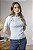 Blusa Tricot Feminina Manga Curta Com Gola E Barra Ondulada - Imagem 1