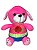 Pelúcia - Cachorro rosa com flor na barriga - Imagem 1
