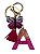 CHAVEIRO ROSA ESCURO LETRA A - (pingente borboleta) - Imagem 1