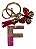 CHAVEIRO ROSA ESCURO LETRA F - (pingente borboleta) - Imagem 1