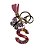 CHAVEIRO ROSA LETRA S  - (pingente borboleta) - Imagem 1