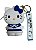 PORTA MOEDAS COM CHAVEIRO - HELLO KITTY MARINHEIRA - Imagem 1