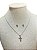 CONJUNTO DE BRINCO + COLAR CRUCIFIXO PRATA - Imagem 1