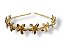 Diadema Metalizado Flores - Dourado - Imagem 1