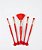 Kit com 5 Pincéis Concha - Vermelho - Imagem 1