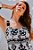 Vestido em viscose bordado branco e preto tam G - Imagem 1