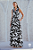 Vestido longo, preto e branco, tecido viscose P kimika - Imagem 1
