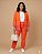Conjunto Blazer Alongado Alfaiataria Laranja G - Imagem 2