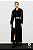Vestido Preto Longo Fluido com Botões Frontal G - Imagem 1