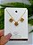 Conjunto colar e brinco quadrado cravejado com pedras vermelho banhado em ouro 18k - Imagem 1