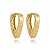 Brinco argola triangular fechada lisa banhado em ouro 18k - Imagem 1