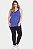 Regata Azul Estampa Folhas Plus Size Viscose com Elastano Lunender Mais Mulher - Imagem 4