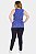 Regata Azul Estampa Folhas Plus Size Viscose com Elastano Lunender Mais Mulher - Imagem 5