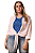 Regata Azul Estampa Folhas Plus Size Viscose com Elastano Lunender Mais Mulher - Imagem 1