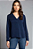 Camisa Azul Lisa em Tecido Poliester com Botões - Imagem 2
