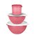 Tupperware Kit Tigela Maravilhosa Rosa Puce - Imagem 1