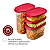 Tupperware Kit Ultra Clear Oval Policarbonato com 4 peças - Imagem 6