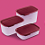 Tupperware Kit Armazenagem Modular Retangular Touch Fresh 3 Pecas Marsala - Imagem 2