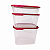 Tupperware Kit Armazenagem Modular Retangular Touch Fresh 3 Pecas Marsala - Imagem 1