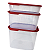 Tupperware Kit Armazenagem Modular Retangular Touch Fresh 3 Pecas Marsala - Imagem 2